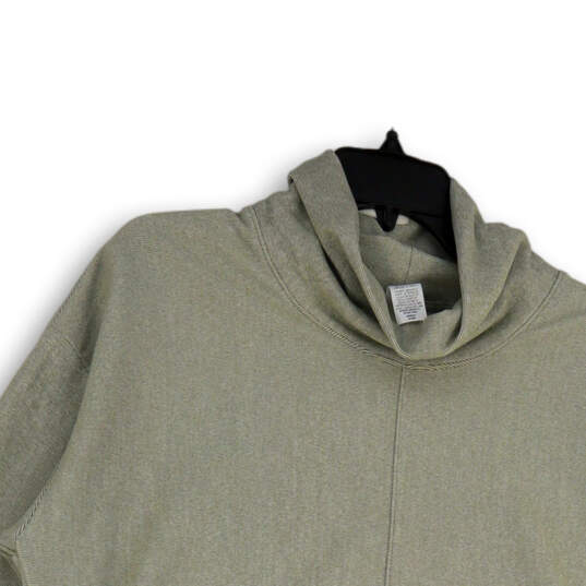Womens Gray Stretch Mock Neck Long Sleeve Pullover Sweatshirt Size XL image number 3