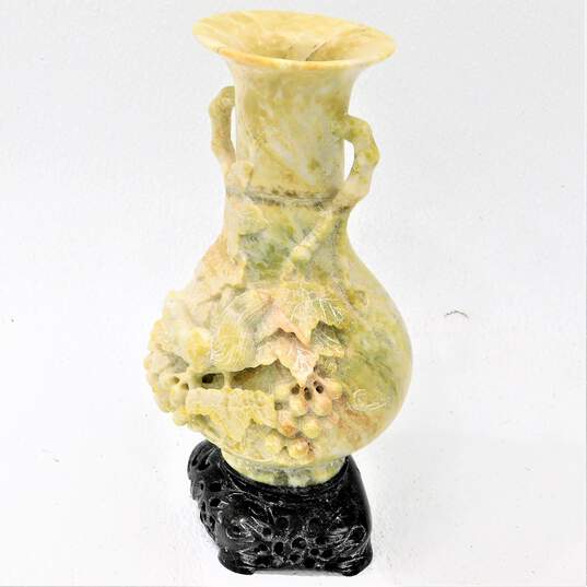 Vintage Chinese Carved Soapstone Vase image number 1