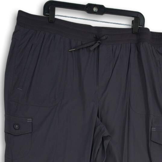 L.L.Bean Womens Gray Elastic Waist Flap Pocket Drawstring Ankle Pants Size 2XL image number 3
