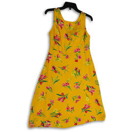 NWT Womens Yellow Floral Sleeveless Knee Length A-Line Dress Size 6P alternative image