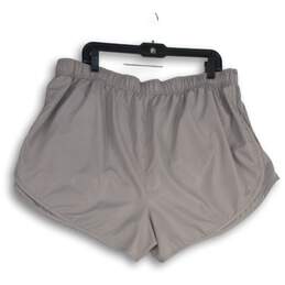 Womens Gray Elastic Waist Flat Front Pull-On Utility Shorts Size 2X alternative image