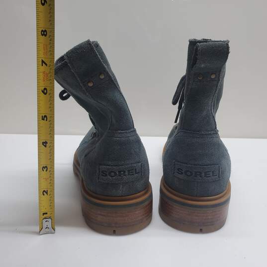 Sorel Lennox Lace Dark Moss Gum 2 Rain Boot Waterproof Leather Women Size 11 image number 3