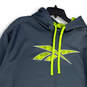 Mens Green Long Sleeve Stretch Kangaroo Pocket Pullover Hoodie Size 2XL image number 4