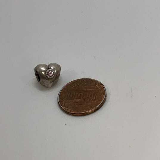 Designer Pandora 925 ALE Sterling Silver Cubic Zirconia Heart Beaded Charm image number 3