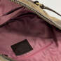 Womens Beige Brown Signature Print Inner Pockets Zipper Shoulder Bag image number 4
