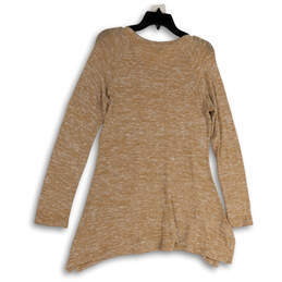 Womens Brown Long Raglan Sleeve Pullover Asymmetrical Hem Tunic Top Size M alternative image