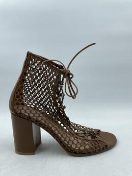 Authentic Gianvito Rossi Brown Fishnet Booties W 8