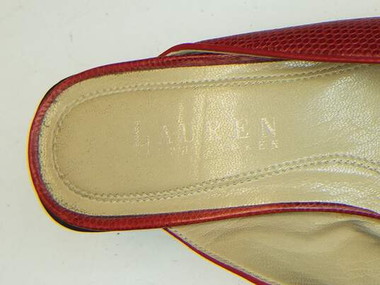 Ralph Lauren Women's Red Flats Slides Mules Size 5.5B image number 8