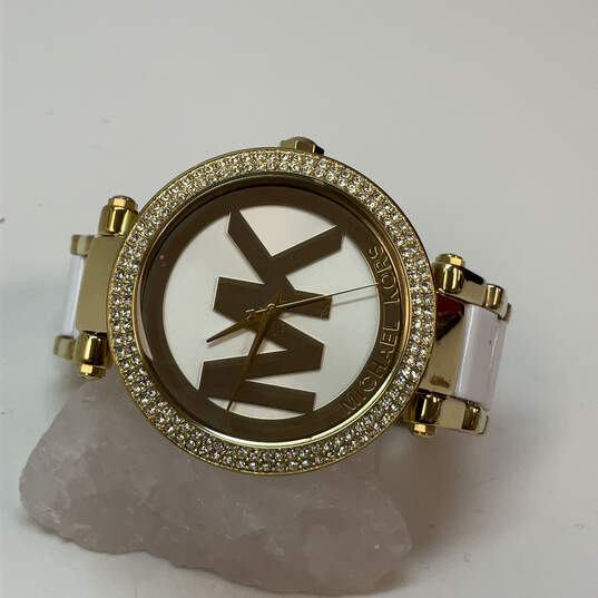 Designer Michael Kors Parker MK-6313 Two-Tone Rhinestones Analog Wristwatch image number 1