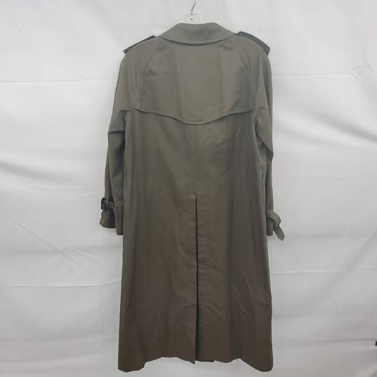 Vintage Burberrys' Men's Double Breasted Green Trench Coat Size 42R AUTHENTICATED image number 3