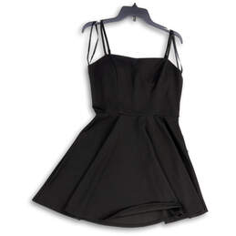 NWT Womens Black Square Neck Sleeveless Back Zip Mini Dress Size 13