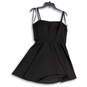 NWT Womens Black Square Neck Sleeveless Back Zip Mini Dress Size 13 image number 1