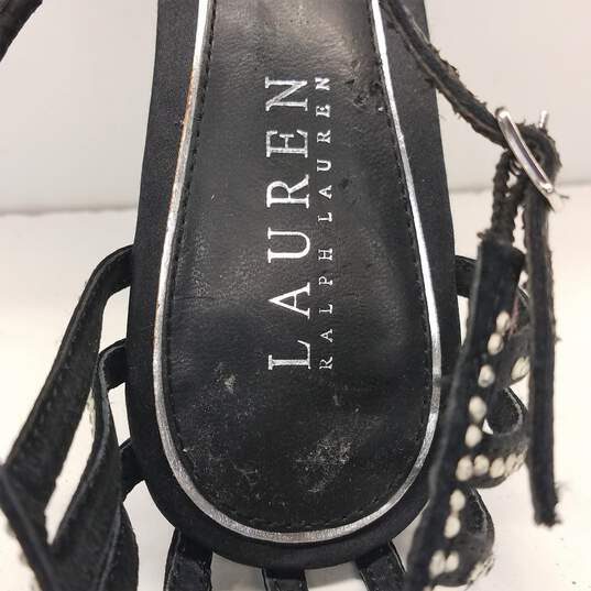 Lauren Ralph Lauren T Strap Rhinestone Heels Black 8.5 image number 9