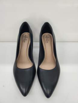Women Clanks Black leather Heels Size-9.5 New