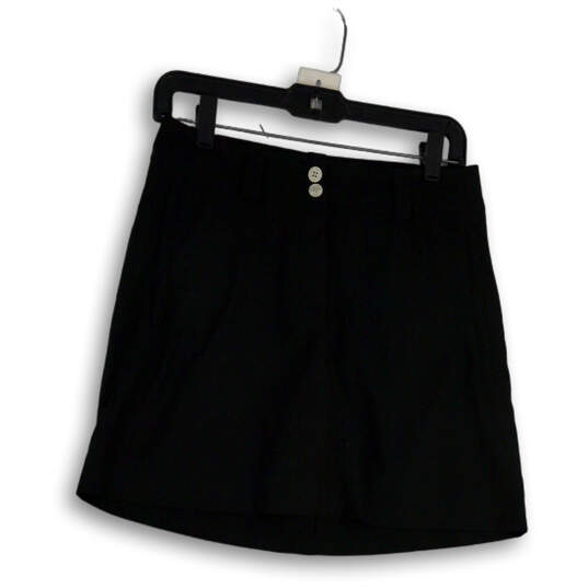 Womens Black Flat Front Stretch Pockets Golf Short Skort Skirt Size 2 image number 1