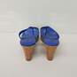 UGG Natassia Platform Leather Wedge Sandals Cobalt Blue Size 9 image number 2