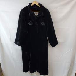 Long Black Faux Fur Coat Size Medium