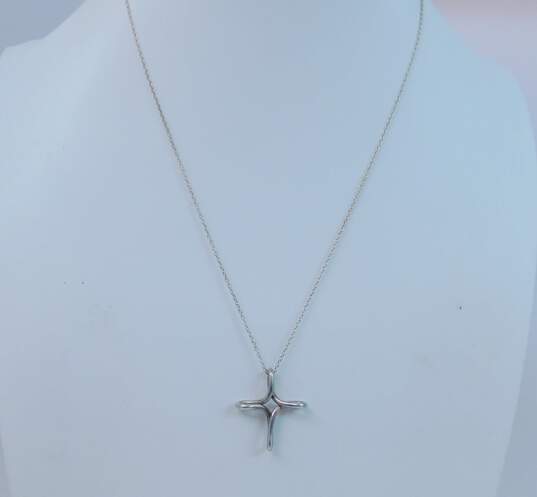 Tiffany & Co Elsa Peretti 925 Sterling Silver Infinity Cross Pendant Necklace 3.3g image number 2