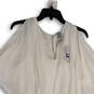 NWT Womens White Kimono Sleeve Ruched Tie Waist Short Blouson Dress Size XL image number 3