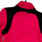 Womens Pink Black Thumb Hole Mock Neck Pockets Full-Zip Track Jacket Sz XS image number 4
