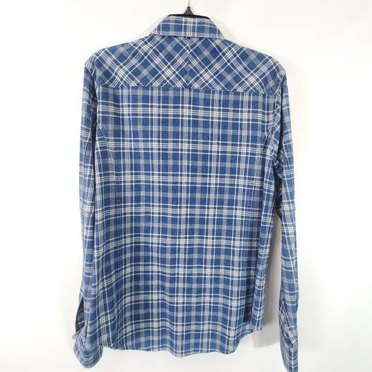 Rag & Bone Men Blue/White Plaid Button Up Shirt Sz M image number 4