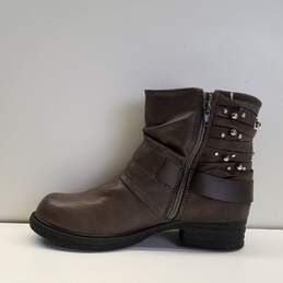Unbranded Women's Brown Faux Leather Zip up Boots Size 8.5 alternative image