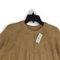 NWT Womens Tan Knitted Crew Neck 3/4 Sleeve Pullover Sweater Size Medium image number 3