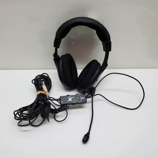Turtle Beach Ear Force x12 Green/Black Gaming Headset with Microphone-Untested image number 1