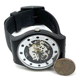Designer Swatch Black Strap Water Resistant Quartz Analog Wristwatch alternative image