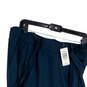 NWT Womens Blue Flat Front Slash Pockets Wide Leg Paperbag Pants Size 2 image number 3
