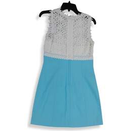 NWT Lilly Pulitzer Womens White Blue Lace Sleeveless A-Line Dress Size 2 alternative image