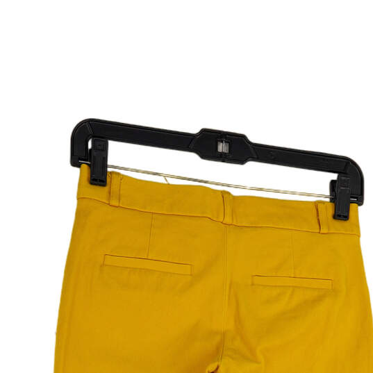 Womens Yellow Flat Front Pockets Regular Fit Skinny Leg Ankle Pants Size 0 image number 4