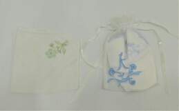 Assorted Vintage Linen Hankie Handkerchiefs Floral Print Embroidered Monograms alternative image