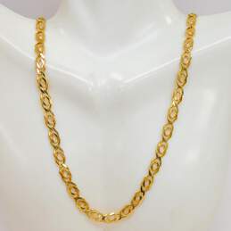 14K Yellow Gold Fancy Link Chain Necklace 17.9g alternative image