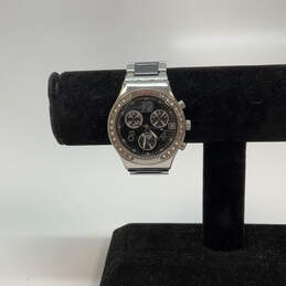 Designer Swatch Irony Silver-Tone Round Dial Chronograph Analog Wristwatch