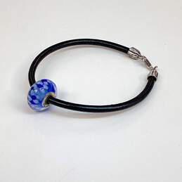 Designer Pandora 925 Sterling Silver Blue Glass Charm Bracelet alternative image