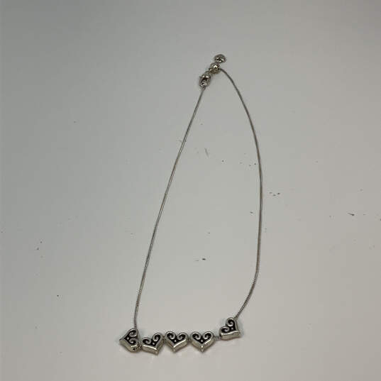 Designer Brighton Silver-Tone Link Chain Alcazar Hearts Charm Necklace image number 3