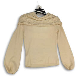 NWT Womens Cream Knitted Long Sleeve Pullover Sweater Size Small alternative image