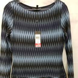 BCBGMaxAzria Blue and Black Asymmetrical Dress Size Small NWT alternative image