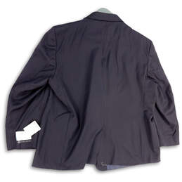 NWT Mens Black Pinstripe Long Sleeve Two Button Blazer Size 60 L/54W alternative image