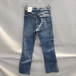 Zara Mid Rise Crop Flare Blue Jeans NWT US Size 2 alternative image