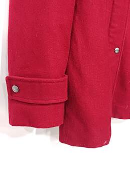 Calvin Klein Women's Red Wool Blend Hooded Coat Size 10 alternative image