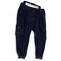NWT Womens Blue Pockets Relaxed Fit Denim Tapered Leg Cargo Pants Size 20 image number 1
