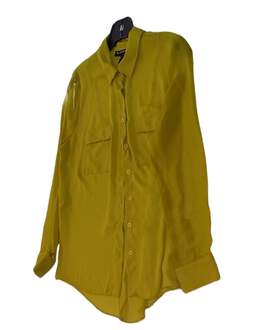 Womens Yellow Long Sleeve Comfort Casual Button Up Shirt Size S alternative image