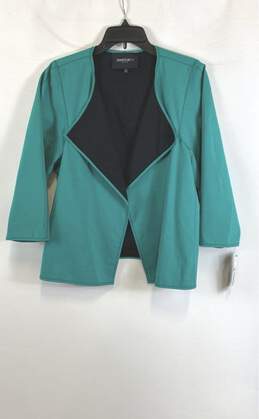 NWT Lafayette 148 New York Womens Blue 3/4 Sleeve Open Front Blazer Size XL
