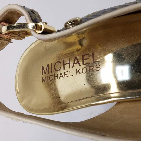 Michael Kors Women's Snake Leather Slingback Heels Size 7 image number 7