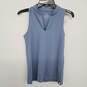 Blue Zipped Neck Tank Top image number 1