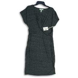 NWT Jessica Simpson Womens Gray Round Neck Pullover Sheath Dress Size M