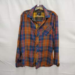 Marmot MN's Brown & Blue Plaid Flannel Long Sleeve Button Shirt Size MM
