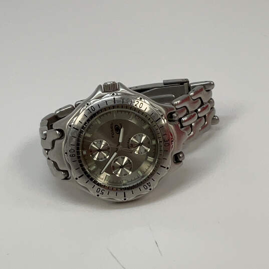 Designer Fossil Silver-Tone Chronograph Round Dial Analog Wristwatch image number 2